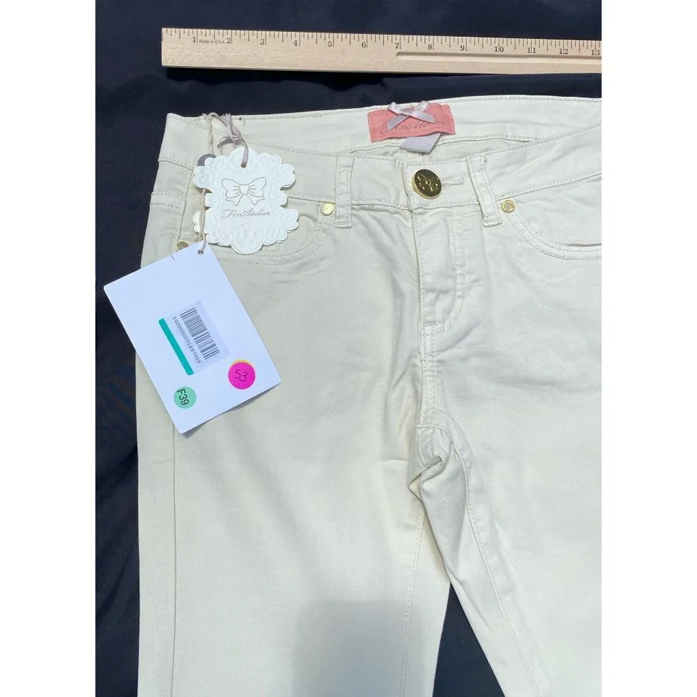 ATELIER FIXDESIGN Boot Cut Beige Women's Jeans Size 26 NWT - Picture 2 of 4